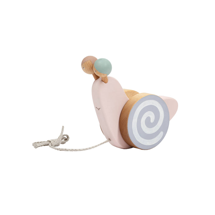 Pre-Order Pull Toy Pink Snail - littlelightcollective