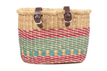 Load image into Gallery viewer, ZAMBARAU: Child&#39;s Purple and Turquoise Oblong Bike Basket - littlelightcollective