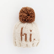 Load image into Gallery viewer, hi. Pecan Hand Knit Beanie Hat - littlelightcollective