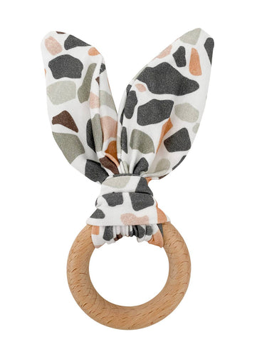 Crinkle Bunny Ears Teether- Terrazzo - littlelightcollective