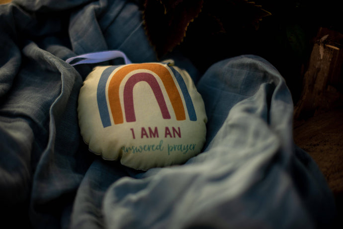 I am an Answered Prayer Rainbow Baby Rattle - littlelightcollective