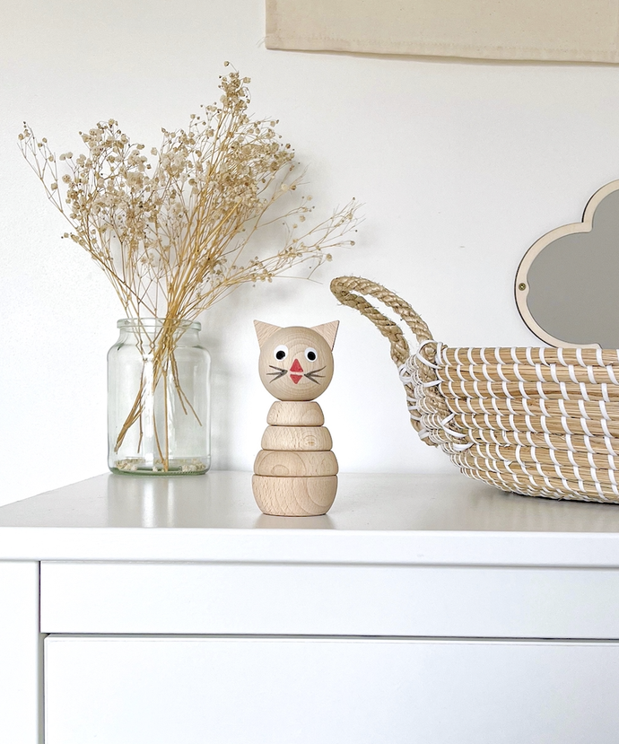 Wooden Cat Stacker Toy - littlelightcollective