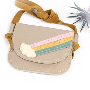 Rainbow on Beige Leather PURSE Toddler & Kids - littlelightcollective