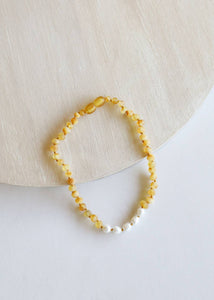 CanyonLeaf - Kids: Raw Honey Amber + Pearls - littlelightcollective