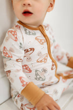 Load image into Gallery viewer, Mushroom Love - Zip Up Bamboo Romper - littlelightcollective