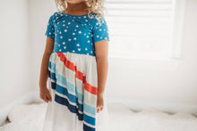 Load image into Gallery viewer, Red, White, and Blue Rainbow Dress - littlelightcollective