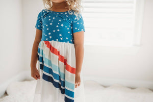 Red, White, and Blue Rainbow Dress - littlelightcollective