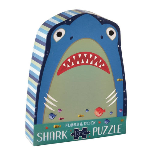 Floss and Rock - Shark 12pc Shaped Jigsaw with Shaped Box - littlelightcollective