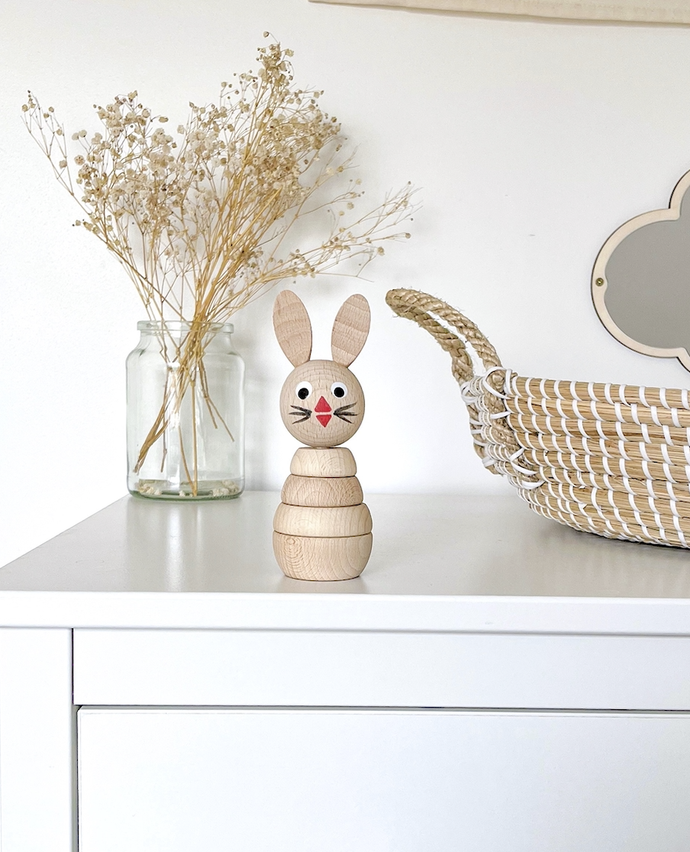 Wooden Rabbit Stacker Toy - littlelightcollective