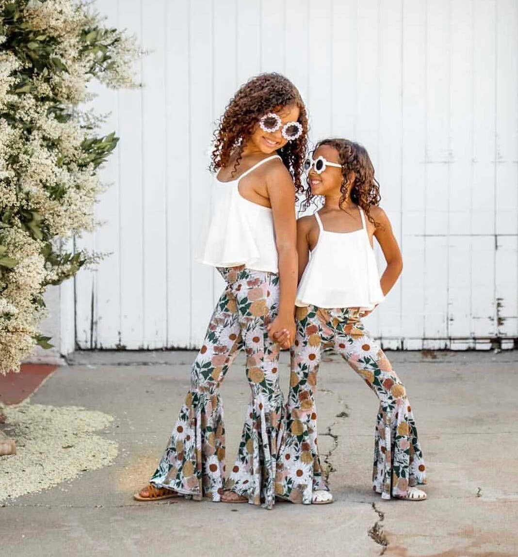 Summer Floral Girls Bell Bottom Flare pants