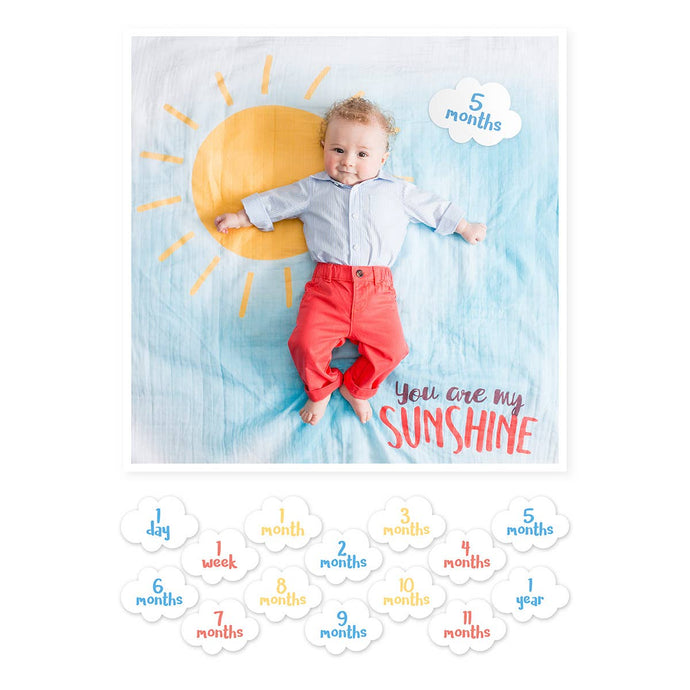 Baby's 1st Year Swaddle & Milestone Cards - Sunshine - littlelightcollective