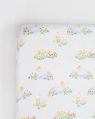 Pre-Order Garden Goose Crib Sheet - littlelightcollective