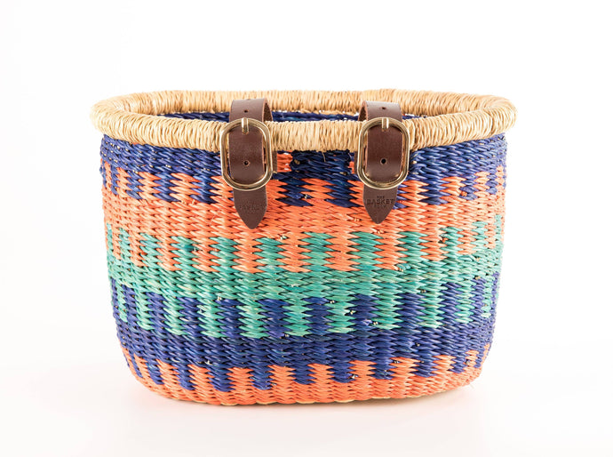 YENDI: Child's Blue Patterned Bike Basket - littlelightcollective