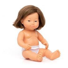 Load image into Gallery viewer, Down Syndrome Baby Doll Caucasian Girl 15&quot; (polybag) - littlelightcollective