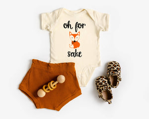 Oh for Fox Sake Natural Color Baby Bodysuit - littlelightcollective