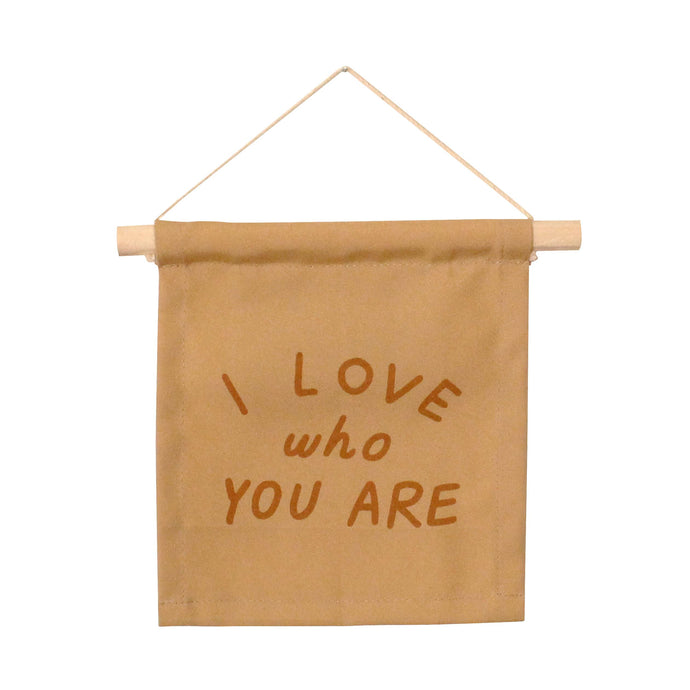 I love who you are Hang Sign - Peach - littlelightcollective