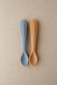 Rainbow Silicone Spoon - Dim Grey | Biscuit - littlelightcollective