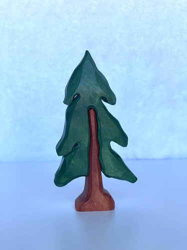Hand Carved Fir Tree Small World - littlelightcollective