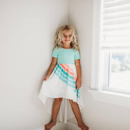 Light Teal Rainbow Dress - littlelightcollective