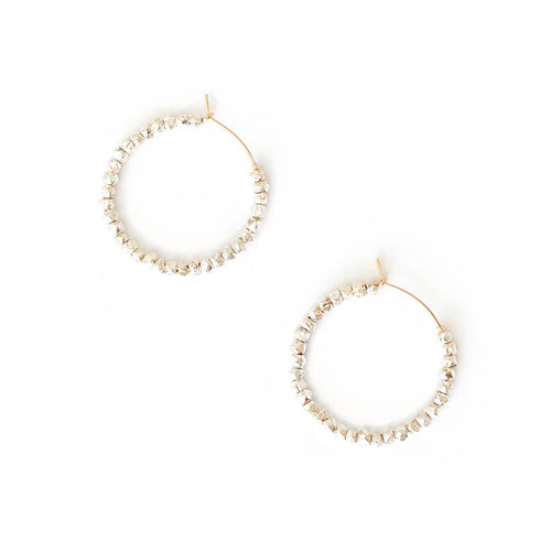 C. Dahl - Silver Beaded Hoops with 14k Gold Fill Hoop - littlelightcollective