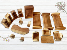 Load image into Gallery viewer, Wooden Doll House Furniture – 17 Pieces - littlelightcollective