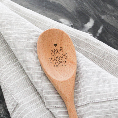 Bake Yourself Happy - Beechwood Serving Spoon - littlelightcollective