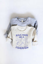 Load image into Gallery viewer, JESUS MADE ME A FISHERMAN Toddler Unisex Graphic Sweatshirt - littlelightcollective