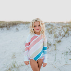 Pre-Order Rainbow Zip Rash Guard One Piece Swimsuit - littlelightcollective