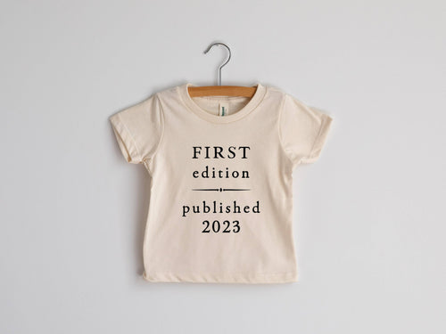 First Edition 2023 Organic Cream Baby Tee - littlelightcollective