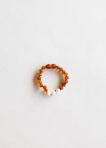 CanyonLeaf - Kids: Raw Cognac Amber + Pearl || Bracelet - littlelightcollective