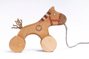 Friendly Toys - Pull Toy Red Horse - littlelightcollective
