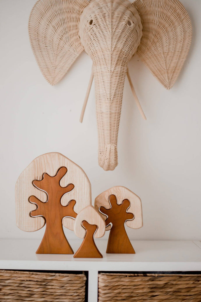 Two Toned Wooden Trees - littlelightcollective