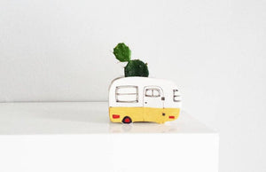 Julie Richard Ceramist - Small Vintage Yellow Boler Planter - littlelightcollective