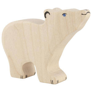 HOLZTIGER Polar bear, small, head raised - littlelightcollective