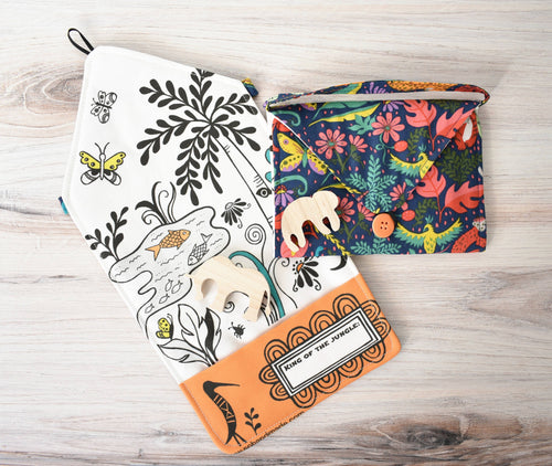 Jungle Safari - Small Tote Playmat & Wooden Toys - littlelightcollective