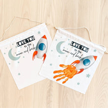 Load image into Gallery viewer, Love You to the Moon Handprint Banner - littlelightcollective