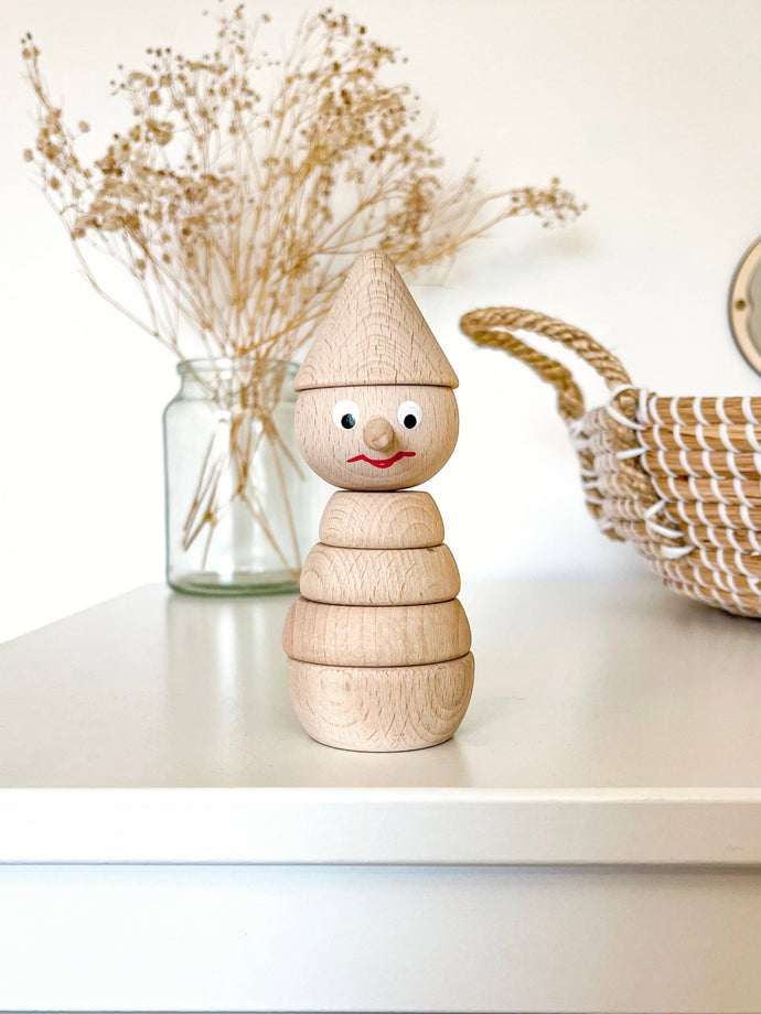 Wooden Pinocchio Stacker Toy - littlelightcollective