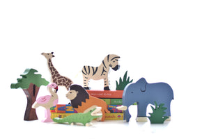 Wooden Safari Animals set - littlelightcollective