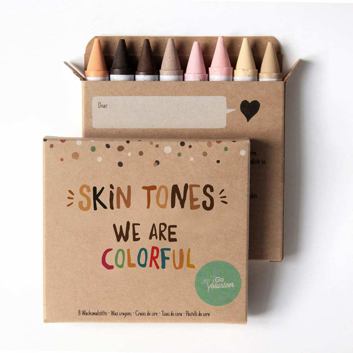 8 Skin Colors Wax Crayons - littlelightcollective