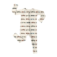 Load image into Gallery viewer, Bamboo Convertible Foot Romper- Vintage Racers - littlelightcollective