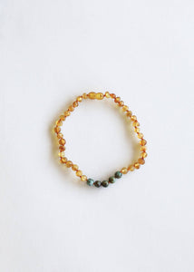 Kids: Raw Honey Amber + Turquoise Jasper - littlelightcollective