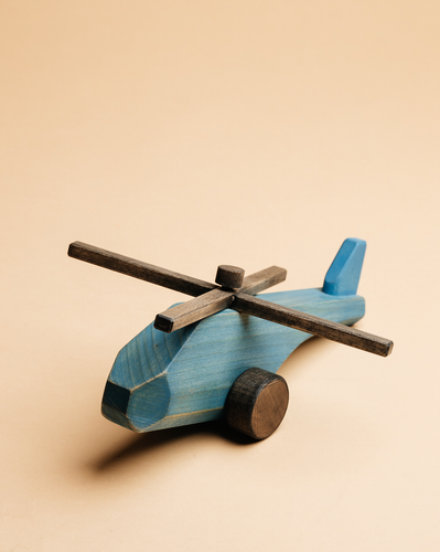 Wooden Helicopter Painted - littlelightcollective