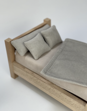 Load image into Gallery viewer, Wooden Bed Toy With Beddings - littlelightcollective