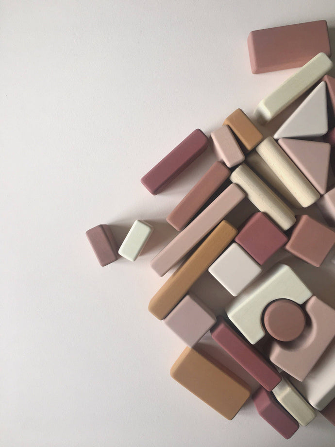 Wooden Blocks Set Castle Wooden Stack Toy Eco Toys for Girls - littlelightcollective