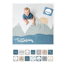 Load image into Gallery viewer, Baby&#39;s 1st Year Swaddle &amp; Milestone Cards - Move Mountains - littlelightcollective