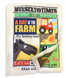 Nursery Times Crinkly Newspaper - Farm Animals - littlelightcollective