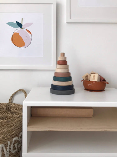 Wooden Ring Stacker Toy Stacking Baby Gift Stacking Ring Toy - littlelightcollective