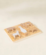 Load image into Gallery viewer, Set of 5 Barn Animals on Wooden Plate - littlelightcollective