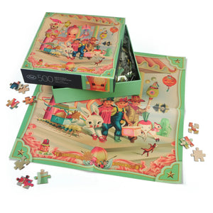Puzzle 500 PC - Fiona Hewitt - Kingdom of Happy Joy - littlelightcollective