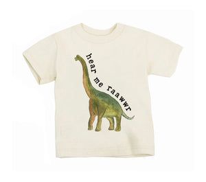 Hear me Raawwr Dino Organic T Shirt - littlelightcollective